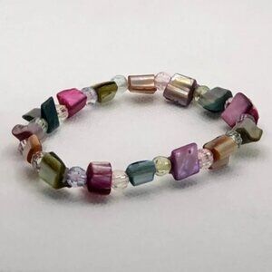 Metallic Chip Stone Stretch Bracelet